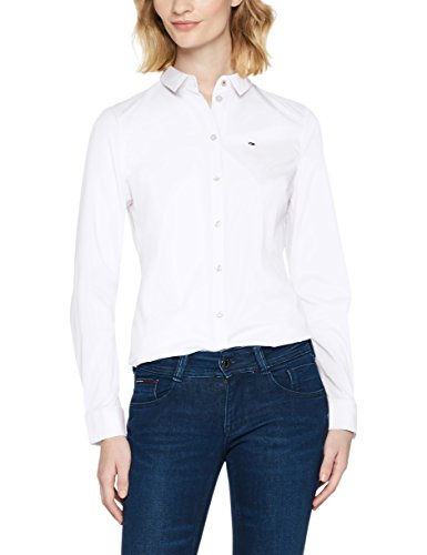 Tommy Hilfiger Original Stretch Blusa, Blanco (Classic White 100), X-Small para Mujer