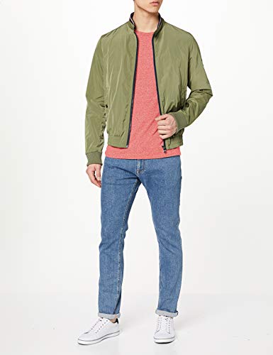 Tommy Hilfiger Regular C Camiseta con Cuello Redondo, Rojo (Formula One), L para Hombre