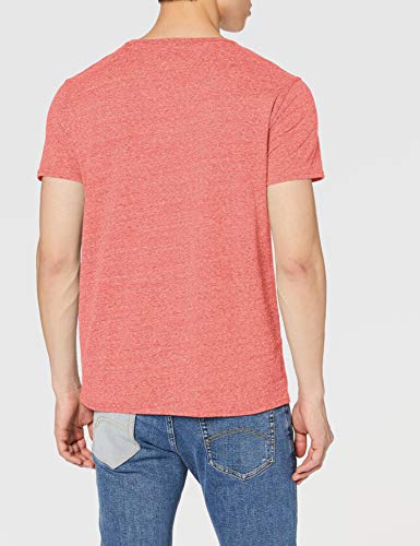 Tommy Hilfiger Regular C Camiseta con Cuello Redondo, Rojo (Formula One), L para Hombre
