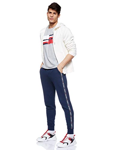 Tommy Hilfiger Repeat Logo Tape Joggers Pantalones Deportivos, Azul (Navy Blazer), Small para Hombre