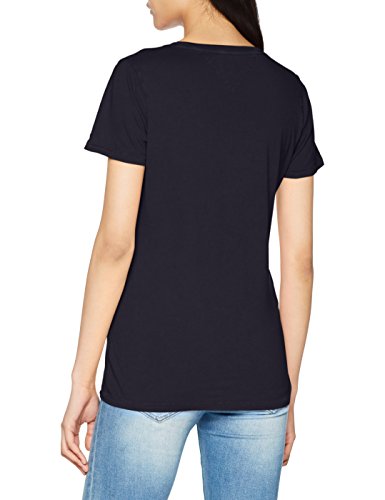 Tommy Hilfiger Stamp Logo Camiseta, Azul (Black Iris 002), Medium para Mujer