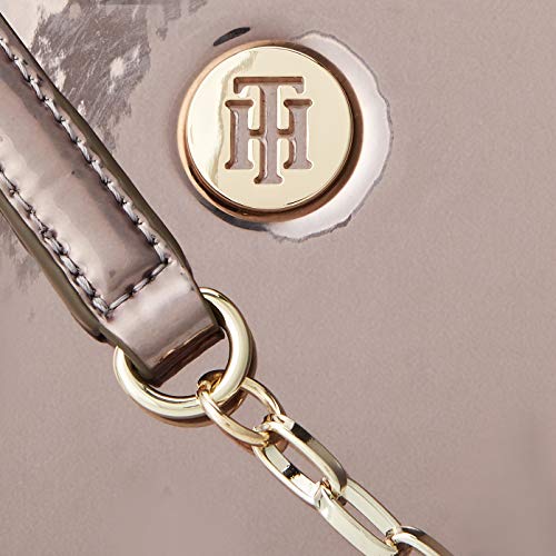 Tommy Hilfiger - Th Fashion Crossover Metallic, Bolsos bandolera Mujer, Multicolor (Black Silver), 8.5x16.7x18.8 cm (W x H L)