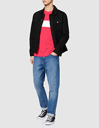 Tommy Hilfiger TJM Chest Stripe Logo tee Camiseta Deporte, Rosa (Bright Cerise Pink T1k), XX-Large para Hombre