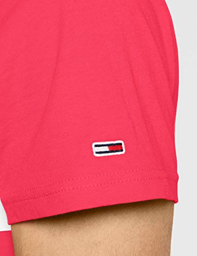 Tommy Hilfiger TJM Chest Stripe Logo tee Camiseta Deporte, Rosa (Bright Cerise Pink T1k), XX-Large para Hombre