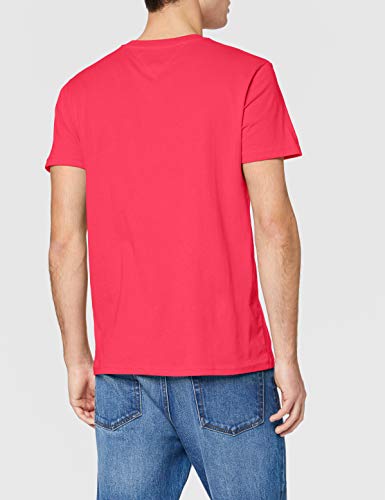 Tommy Hilfiger TJM Chest Stripe Logo tee Camiseta Deporte, Rosa (Bright Cerise Pink T1k), XX-Large para Hombre