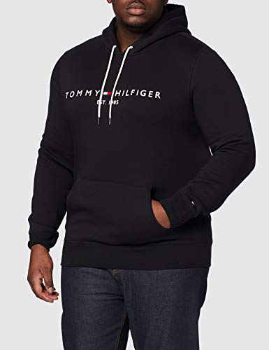 Tommy Hilfiger Tommy Logo Hoody sudadera, Schwarz (Jet Black Base), X-Large para Hombre
