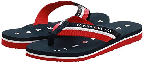 Tommy Hilfiger Tommy Loves NY Beach Sandal, Chanclas para Mujer, Azul (Midnight 403), 40 EU