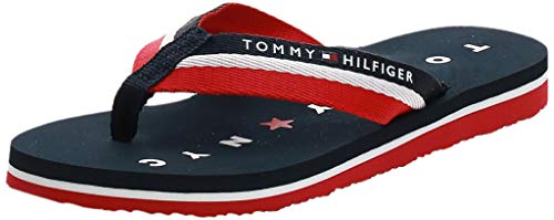 Tommy Hilfiger Tommy Loves NY Beach Sandal, Chanclas para Mujer, Azul (Midnight 403), 40 EU