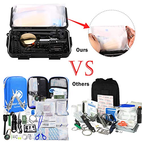 TOMSHOO 60Pcs 23 Tipos de Primeros Auxilios de Emergencia kit de Supervivencia Herramientas de Primeros Auxilios para Acampar Senderismo caza Pesca