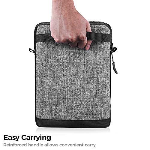 tomtoc 11" Bolso Portátil de Hombro para 11" New iPad Pro, 10,5" New iPad Air 2019, 10,5 iPad Pro, 9,7 iPad, Microsoft Surface Go, Samsung Galaxy Tablet, Ajusta Apple Lápiz y Smart Keyboard, Gris