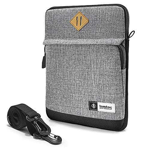 tomtoc 11" Bolso Portátil de Hombro para 11" New iPad Pro, 10,5" New iPad Air 2019, 10,5 iPad Pro, 9,7 iPad, Microsoft Surface Go, Samsung Galaxy Tablet, Ajusta Apple Lápiz y Smart Keyboard, Gris