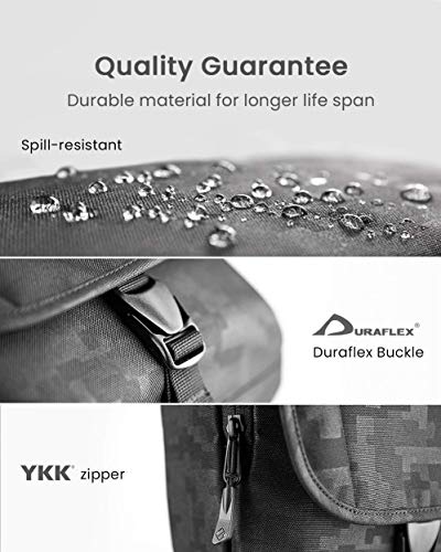 tomtoc Bolso Bandolera para 10,5" iPad Air 2019 | 11" iPad Pro 2018, Almacenamiento Grande de Viaje, Correa de Hombro Bolsillo de Accesorio, Bloqueo RFID para Tarjeta de Crédito, Impermeable, Negro