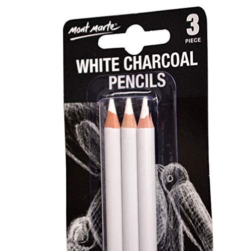 TONGQINH Set de lápices de carbón blanco, Professional Sketch Carbon Pen, 3 paquetes