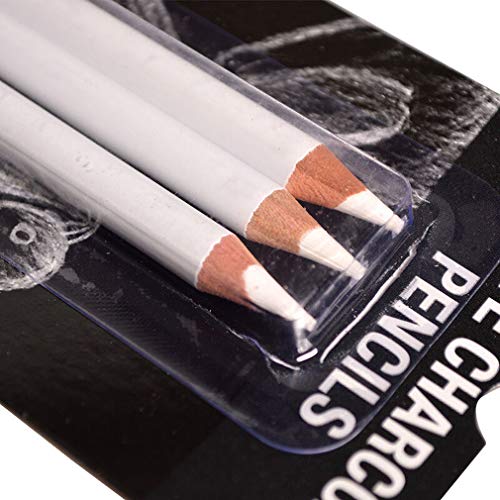TONGQINH Set de lápices de carbón blanco, Professional Sketch Carbon Pen, 3 paquetes