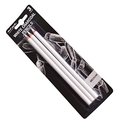 TONGQINH Set de lápices de carbón blanco, Professional Sketch Carbon Pen, 3 paquetes