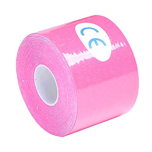 TONGU 5PCS Cinta Kinesiología Tape Cinta Muscular 5m x 5cm Impermeable Cinta Quinesiológica Cinta de Soporte para Rodilla Hombro Tobillo Codo Espinilla Cuello