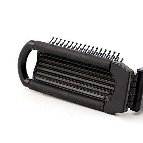 TOOGOO Cepillo De Pelo Plegable De Viaje Portátil Con Espejo Peine De Tama？o De Bolsillo Compacto - Negro