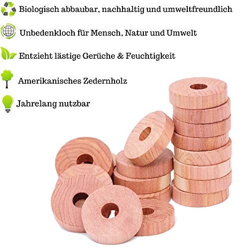 toolable 48x Protección antipolillas de Madera de Cedro para Armario y Perchas, incl. Papel de Lija GRATUITO sin Productos químicos, 100% Natural