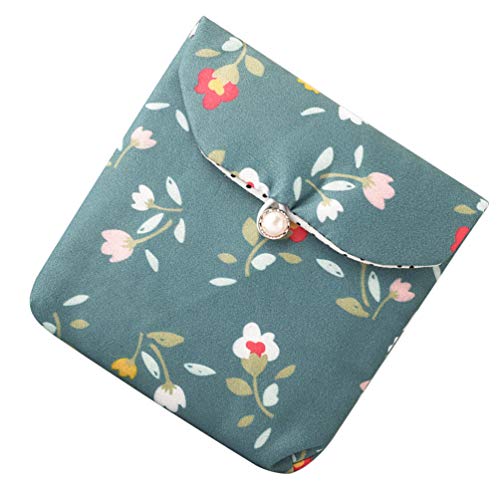 TOPBATHY 2 Piezas Bolsa de Servilletas Sanitarias Bolsa de Almacenamiento Almohadilla Sanitaria Organizador Bolsa Monedero Toalla Sanitaria Contenedor para Mujer Verde)