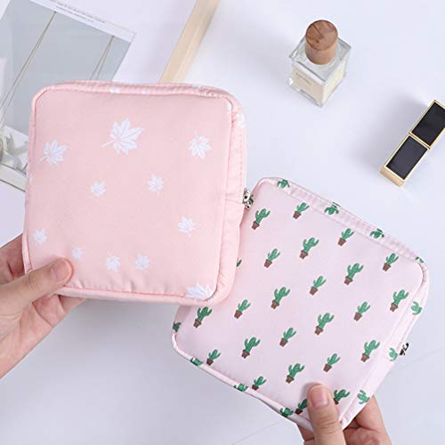 TOPBATHY 2Pcs Porta Almohadillas de Lactancia Portátiles Bolsas de Servilletas Bolsa de Almohadilla Menstrual Cremallera Organizador de Bolsas de Maquillaje para Viajes Al Aire Libre (Estilo 2)