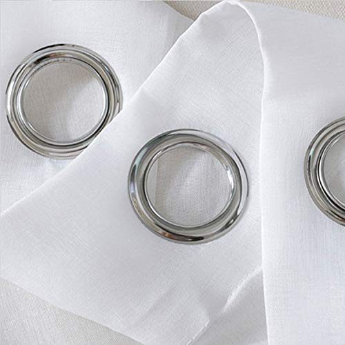 Topfinel 2 Piezas Modernas Visillos para Ventanas Cortinas Dormitorio con Ojales,140x160cm,Blancas