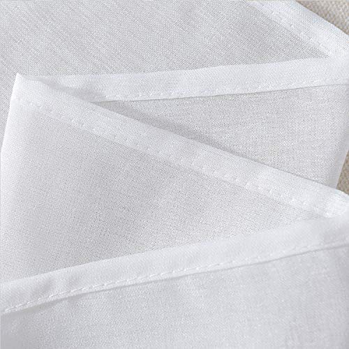 Topfinel 2 Piezas Modernas Visillos para Ventanas Cortinas Dormitorio con Ojales,140x160cm,Blancas