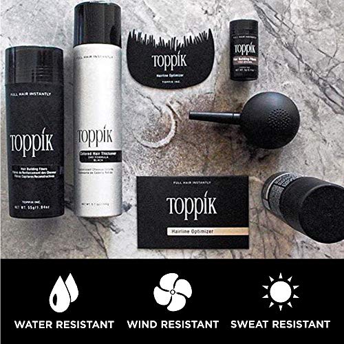 Toppik Fibras Capilares Negro,Fibras de Queratina para Crear más Densidad en el Cabello de Forma Inmediata, 12 g