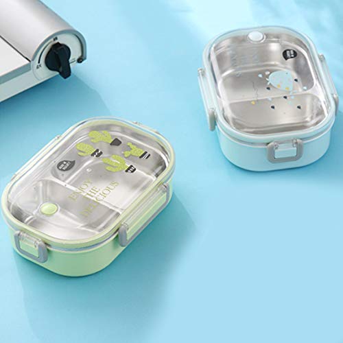 TOPSALE Lonchera Lonchera de Acero Inoxidable Sellado Bento Box Caja de Comida Caja de Almacenamiento de Alimentos para la Escuela Picnic Camping (Azul)