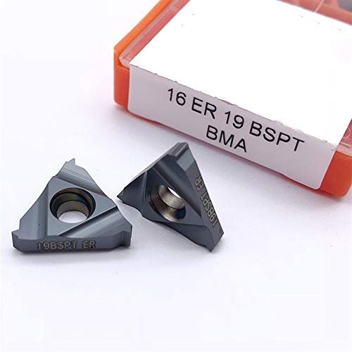 Torno 10pcs 16er 11 BSPT BMA Carmex 16IR 14 BSPT carburo CNC Torno de inflexión de la Herramienta del Cortador del Hilo de Rosca (Angle : 16IR, Shank Diameter : 28 BSPT BMA)