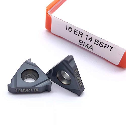 Torno 10pcs 16er 11 BSPT BMA Carmex 16IR 14 BSPT carburo CNC Torno de inflexión de la Herramienta del Cortador del Hilo de Rosca (Angle : 16IR, Shank Diameter : 11 BSPT BMA)