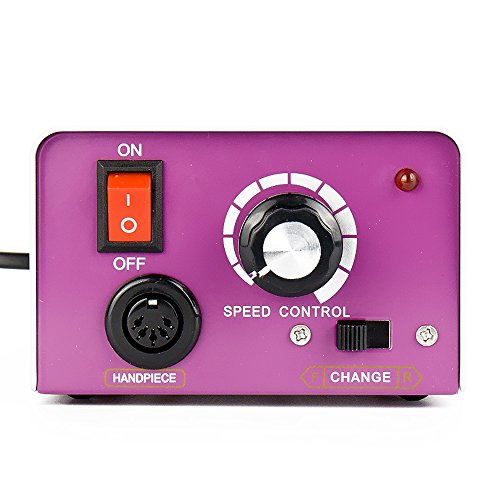 Torno para uñas acrilicas Paquete de máquina de pulido de uñas eléctrica de con Pedal Manicura Pedicura Limas de uñas 6 aguja de pulido 300 bandas de lijado