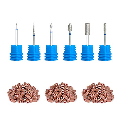 Torno para uñas acrilicas Paquete de máquina de pulido de uñas eléctrica de con Pedal Manicura Pedicura Limas de uñas 6 aguja de pulido 300 bandas de lijado