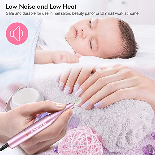 Torno para uñas, Lima de Uñas Profesionales con Manicura Pedicura Taladro eléctrico, 11 Tipos de Brocas de Pulido, Kit de pulido eléctrica para remover gel acrílico