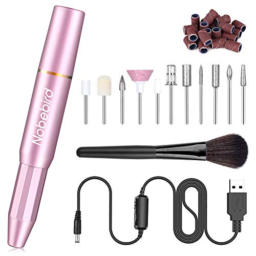 Torno para uñas, Lima de Uñas Profesionales con Manicura Pedicura Taladro eléctrico, 11 Tipos de Brocas de Pulido, Kit de pulido eléctrica para remover gel acrílico