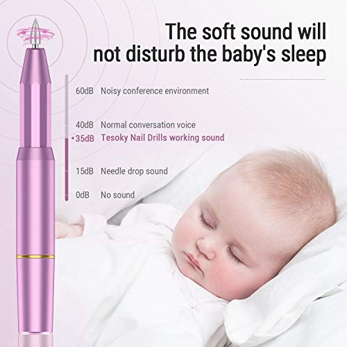 Torno para Uñas,Teaisiy 11 en 1 set Lima Electrica Uñas set de Manicura y Pedicura, Ajustable Limas de Uñas Profesionales para Pedicura Electrico, set Manicura para Salón DIY(Morado)