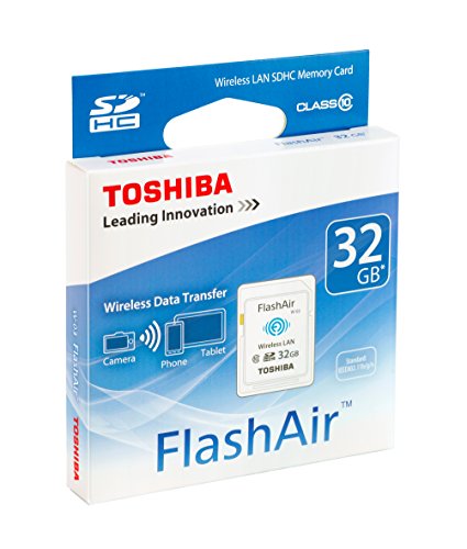 Toshiba FlashAir W-03 - Tarjeta de memoria SDHC de 32 GB (Class 10, Velocidad mínima de escritura de 10 MB/s), blanco