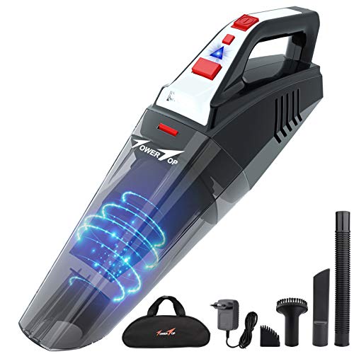 TowerTop Aspiradora de Mano, 5500PA Aspirador Mano Sin Cable Potente, Aspiradora de Coche Recargable con Filtro de Acero Inoxidable Seco y Húmedo para Hogar y Coche