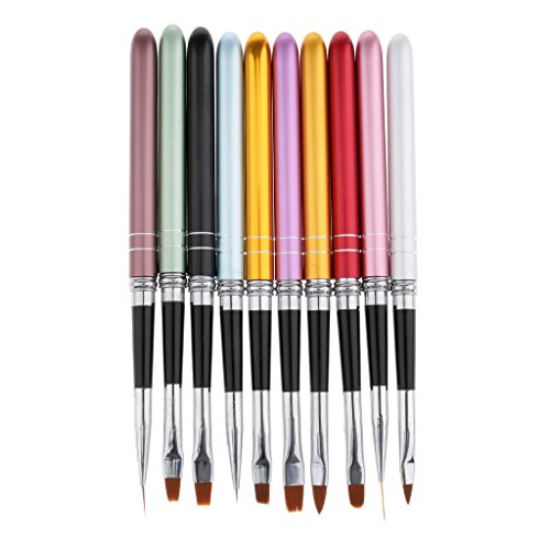 Toygogo 10PCS Nail Art Design Brushes Set Gel UV Drawing Painting Dotting Polish Brush Pencil Kit