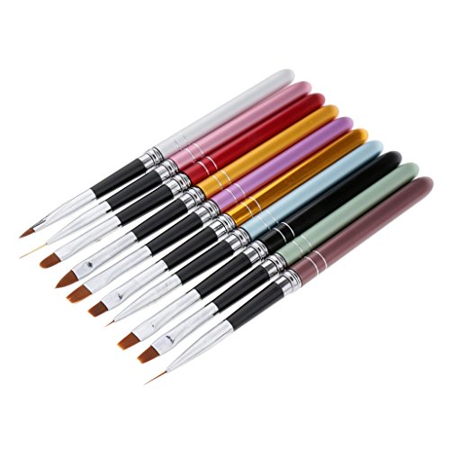 Toygogo 10PCS Nail Art Design Brushes Set Gel UV Drawing Painting Dotting Polish Brush Pencil Kit