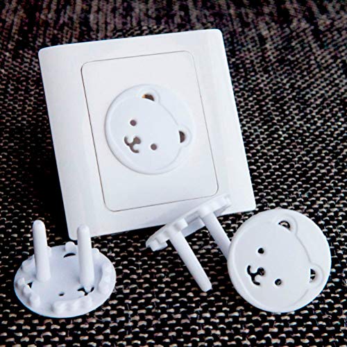 Toys & Sports - 10pcs Lot White Protective Children Electrical Safety Socket Cover Cap Cartoon Bear Two Phase Baby - Girls Computers Accessories Sports Technology Electronics Cell Phones Garde