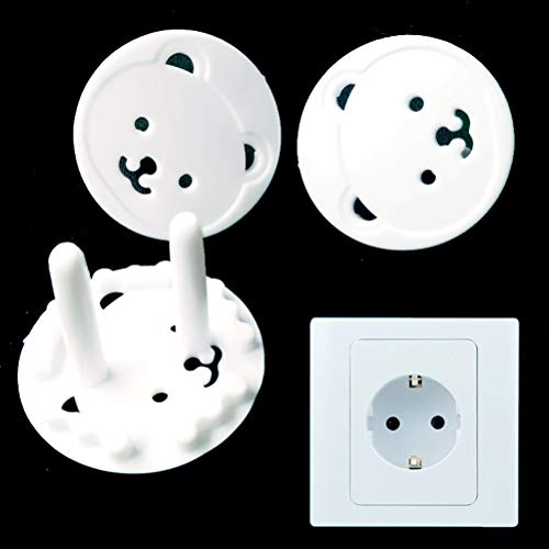 Toys & Sports - 10pcs Lot White Protective Children Electrical Safety Socket Cover Cap Cartoon Bear Two Phase Baby - Girls Computers Accessories Sports Technology Electronics Cell Phones Garde