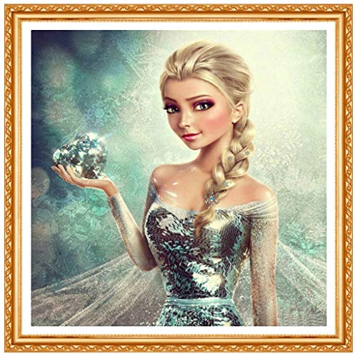 Tpqoaa DIY 5D Kit de pintura de diamante por números,taladro completo, bordado de diamantes de imitación de punto de cruz, Imágenes de alta definición, sin arrugas Chica de cuento de hadas 40X30CM