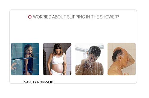 Traann Tappetino da Doccia Antiscivolo, Angolo con Ventose e Foro di Scarico Alfombra de baño Cuadrada de PVC para Peces 38 * 69 cm