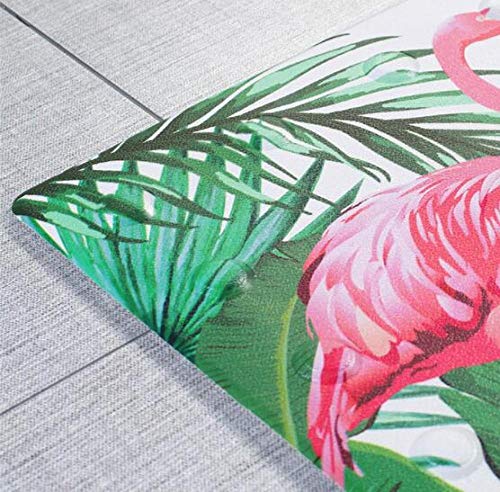 Traann Tappetino da Doccia Antiscivolo, Angolo con Ventose e Foro di Scarico Alfombra Rectangular nórdica Viento Flamingo Anti-caída Rosa 40 * 70cm Verde