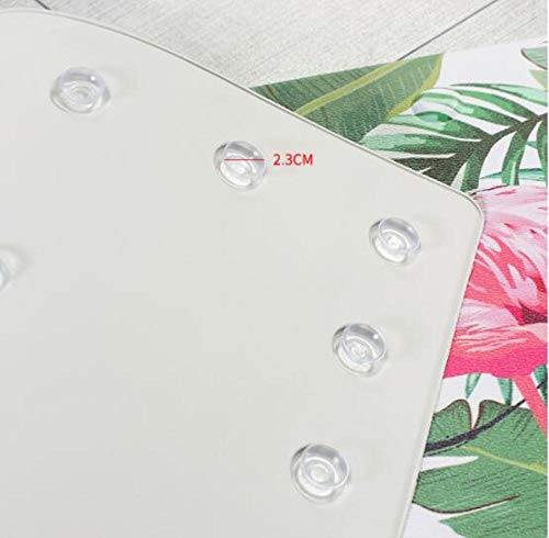 Traann Tappetino da Doccia Antiscivolo, Angolo con Ventose e Foro di Scarico Alfombra Rectangular nórdica Viento Flamingo Anti-caída Rosa 40 * 70cm Verde