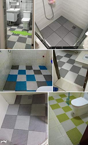 Traann Tappetino da Doccia Antiscivolo, Angolo con Ventose e Foro di Scarico Alfombrilla de PVC 30 * 30cm 16 Piezas en Amarillo