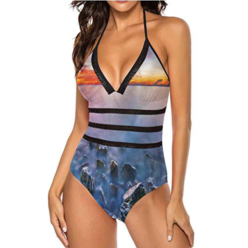 Traje de baño vestido verano temporada cielo y árboles bonitos, tela cómoda Multi 07 52