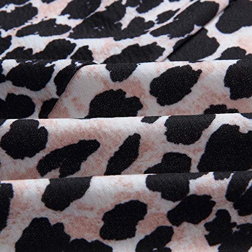 Traje de Trabajo de Negocios Atractivo con Manga Larga de Piel de Serpiente para Mujer Escudo Outwear (Color : Leopard Print, Size : L)