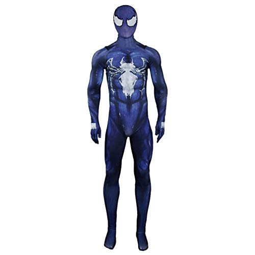 Traje escenario de funcionamiento Amazing Spiderman Cosplay for adultos niños Superhero Medias Mono vestido de lujo Atrezzo Conjunto SPIDERMANHTT (Color : Blue, Size : 95-110)