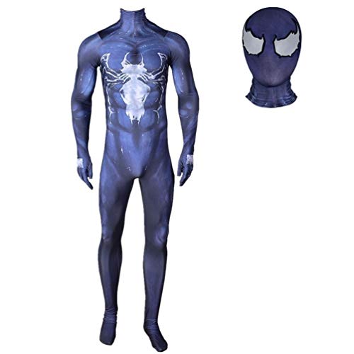 Traje escenario de funcionamiento Amazing Spiderman Cosplay for adultos niños Superhero Medias Mono vestido de lujo Atrezzo Conjunto SPIDERMANHTT (Color : Blue, Size : 95-110)